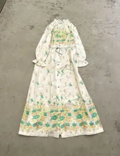 70s ロングワンピース