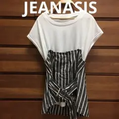 ジーナシス 重ね着風シャツ 黒ストライプ JEANASISのサムネイル