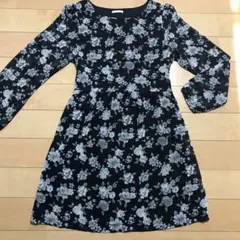 【GLACIER】花柄ワンピース　紺色