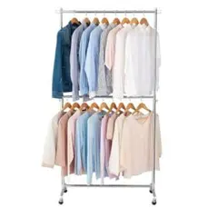 ドウシシャ]ルミナス ハンガーラック 縦ダブル クローム 耐荷重120kg ドウシシャ]ルミナス ハンガーラック 縦ダブル クローム 耐荷重120kg