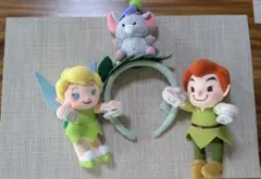 ディズニー ピーターパン ティンカーベル　肩のせ　ぬいぐるみ　 カチューシャ