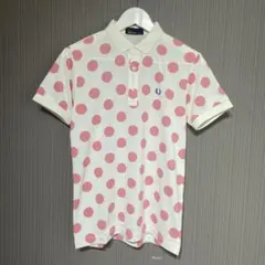 FRED PERRY フレッドペリー ビッグドット刺繍ロゴ半袖ポロシャツ XS