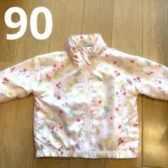 花柄ピンクナイロンアウター 90 ウィンドブレーカーのサムネイル