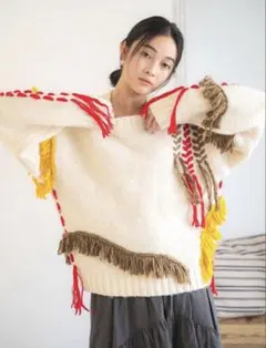 Ungrid 定価13,200円レースアップデザインルーズニット