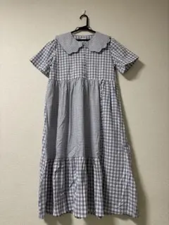 merry jenny メリージェニー　ギンガムスカラップカラーワンピース
