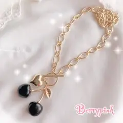 【SALE】【60%オフ】ブラックチェリーのチョーカーネックレス♡