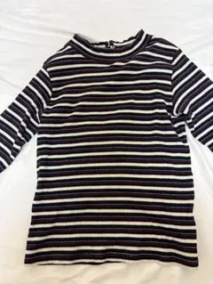 マジェスティックレゴン　ストライプ 薄手ニット　長袖トップス Mサイズ