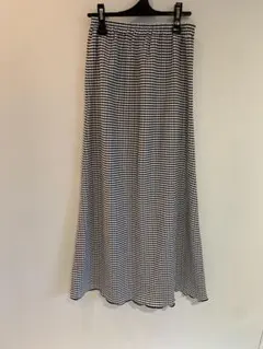 ロングスカート ブラック・ホワイト　チェック