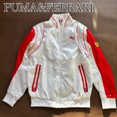 レア✨ PUMA×FERRARI ナイロンパーカー ホワイト S 赤ライン
