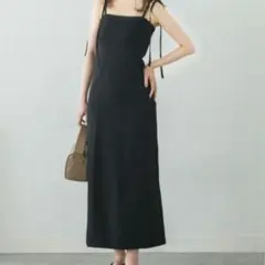 ブラック キャミワンピース ロング丈