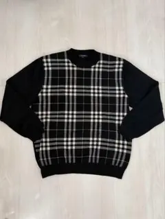 美品！2度着用 BLUEBERRY チェック柄ニットセーター M