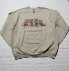 ★値下げ★　ギルダンGILDAN 　クリスマス スウェット ベージュ　Mサイズ