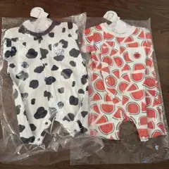 新品未使用　半袖ロンパース 2着セット　新生児