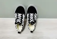 VANS 17.5センチ チェッカー スニーカー ブラック/ホワイト