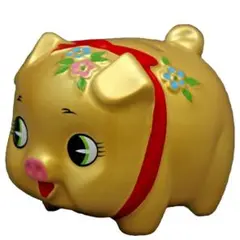 金色の豚型置物