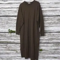 【CRAFT】ニットロングワンピース 濃いブラウン 焦茶 ダークブラウン