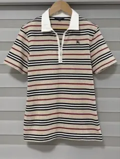 BURBERRY LONDON ジップアップ　半袖ポロシャツ