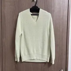 ユナイテッドアローズ 淡いグリーン Vネック 長袖ニットセーター