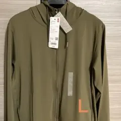 ユニクロ　エアリズム　UVカット フルジップパーカー L オリーブ 新品未使用