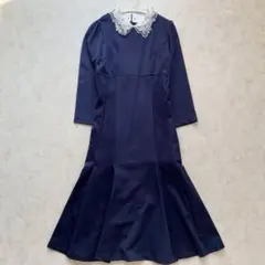 【新品】tocco トッコクローゼット ロングワンピース 白襟 ビジュー M