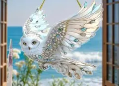 【秀麗品✨】フクロウデザイン サンキャッチャー