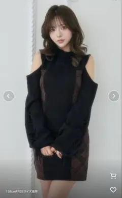 Darich サイドチェックニットミニワンピース FL