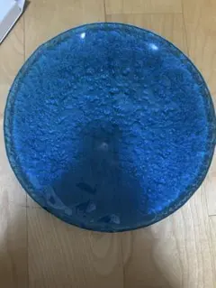 箱入 未使用 イタリア製LAURA glass works大皿 ガラスボウル 青のサムネイル