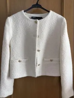 zara ツイードジャケット ホワイト