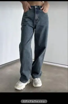 DAZY スラントポケット ストレート レッグ ジーンズ