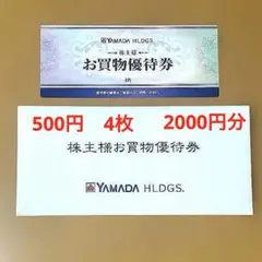 ヤマダ電機 お買物優待券 2000円分 有効期限2025年12月末 匿名発送