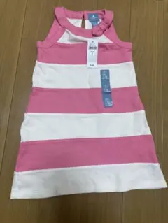 babyGap ノースリーブ ボーダーワンピースピンク 100cm 新品タグ付きのサムネイル