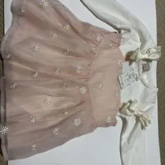 花柄刺繍ピンクドレス　プティマイン