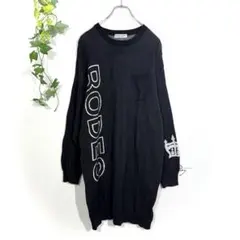ロデオクラウンズワイドボウル ニット チュニック(F)ビックロゴ ブラック