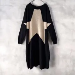 ダーマコレクション　カシミヤ100% ニットワンピース スター　星