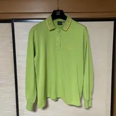 Trussardi Sport ライムグリーン 長袖ポロシャツ 42