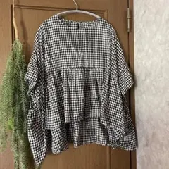 ギンガムチェック フレアスリーブシャツ　アーバンリサーチ