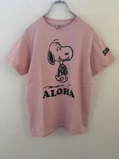 スヌーピー ALOHA sun surf Tシャツ ピンク USA製のサムネイル