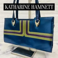 【KATHARINE HAMNETT】キャサリンハムネット ハンドバッグ ブルーのサムネイル