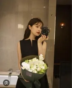 【新品タグ付き】laubeblanc_キーネックジャガードドレス　Mサイズ