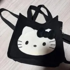 ハローキティ2WAYミニトートバッグ ブラックのサムネイル