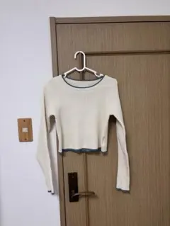 アイボリー リブ編みニット 長袖 mline mystic