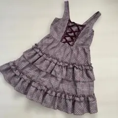 メゾピアノ　チェック柄ワンピース　130 ☆ワンピースドレス