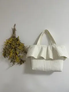 ヌビバッグ◎ホワイト ダブルハンドル マザーズバッグ イブル GARDEN