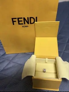 極美品 FENDI フェンディ リング 指輪 バゲット シルバー ロゴ 2009
