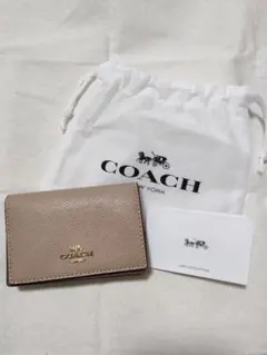 COACH 名刺入れ カードケース ベージュ - メルカリ