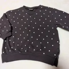 petit main ハート柄トレーナー 100cm ブラウン