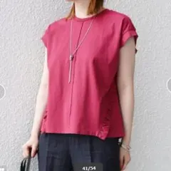 SHIPS　24SS オーガニックコットンフリルTEE ノースリーブカットソーのサムネイル