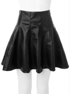 GRL インパン裏地付きフレアレザースカート