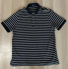【美品】POLO RALPH LAUREN ボーダー 半袖ポロシャツ XL！
