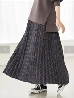 earth music&ecology チェックプリーツスカート